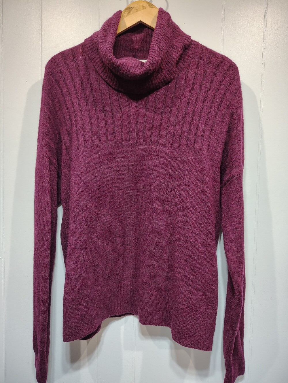 Madewell Wool Blend Cowl Neck Sweater Plum Size Medium